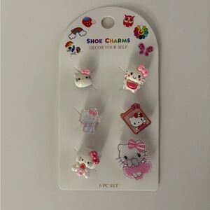 Hello Kitty Pink and White Decorative Shoe Charms Set